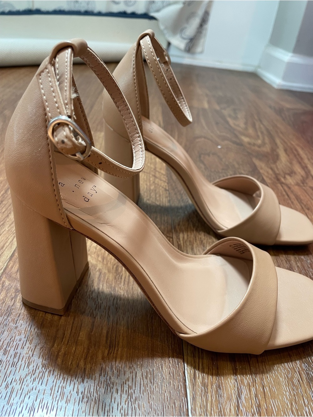 a new day Nude Block Heel Ankle-Strap Sandals